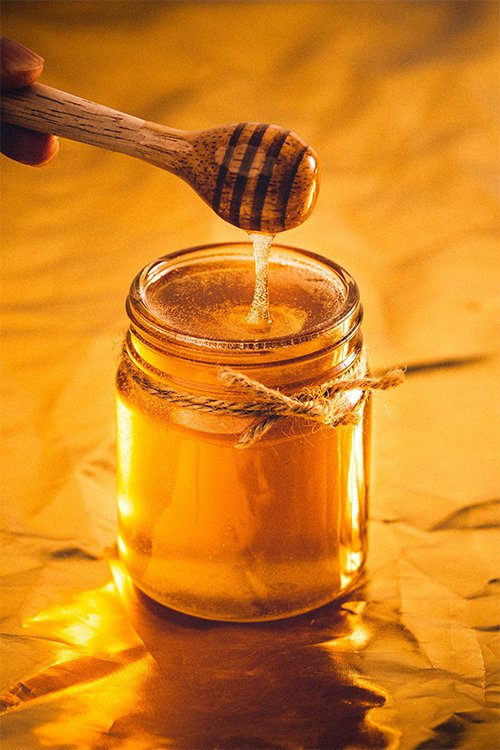 Natural Honey Haxagonal Glass Jar 500g - Image 2